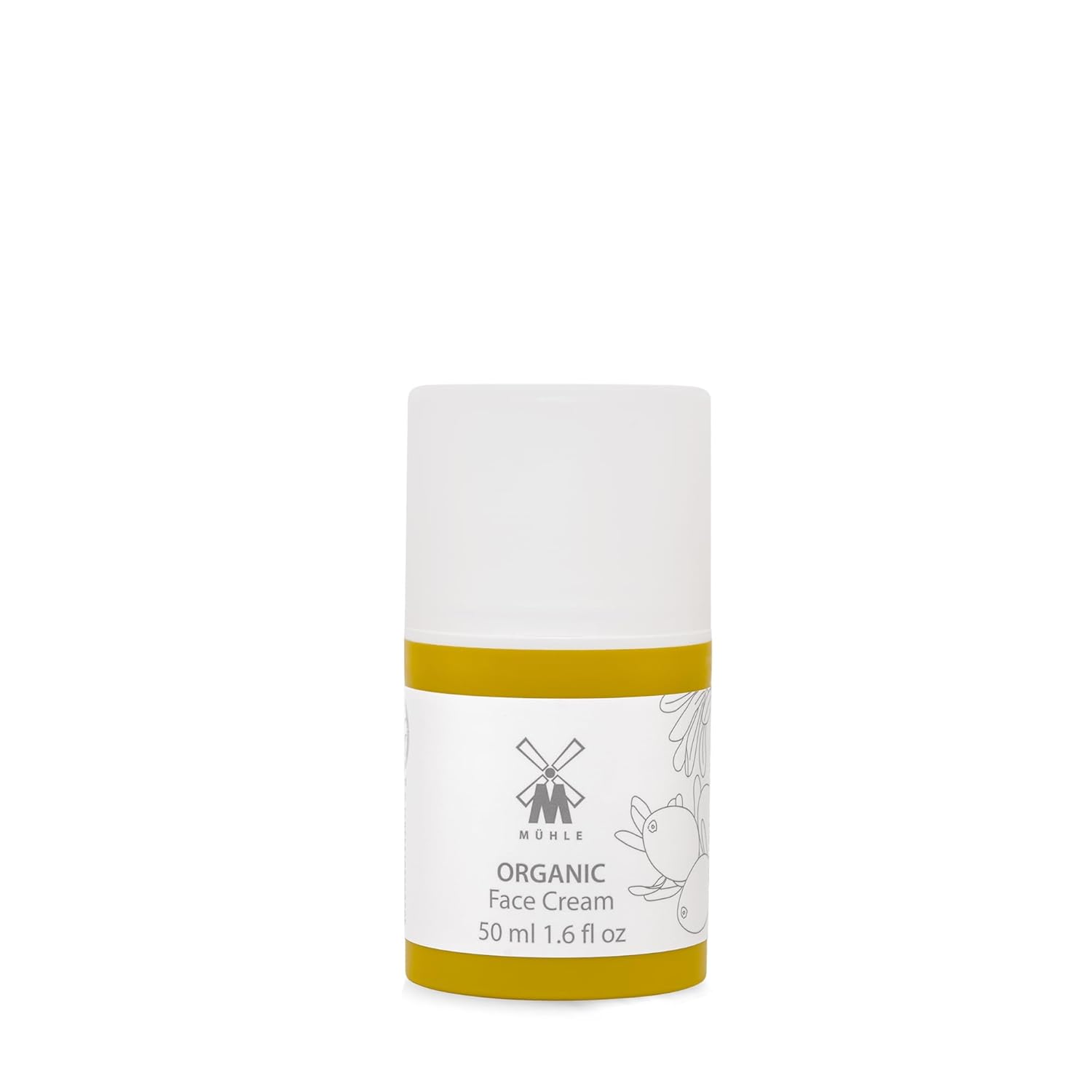 MÜHLE ORGANIC Face Cream | Natural Moisturizer w Shea Butter, Aloe Vera & Essential Oils | For All Skin Types | BDIH Certified | 100% Vegan |50mL (1.69 oz) Bottle