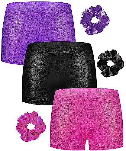 Girls Dance Short for Gymnastics Athletic Shorts Sparkle Glitter Tumbling Bottoms 2-3T