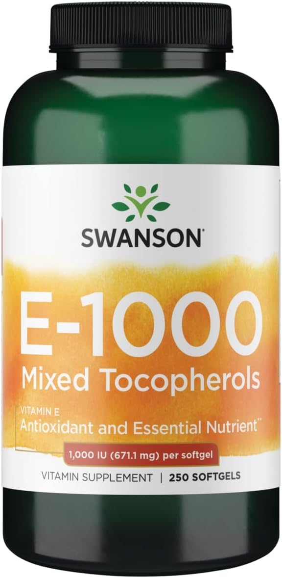 Swanson Vitamin E Mixed Tocopherols 1000 IU, 250 Softgels