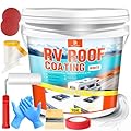 RV Roof Coating, 1GAL /128oz White RV Roof Sealant, Rust Inhibition & UV-Resistant for Repairing and Refurbishing EPDM, TPO, Fiberglass & Aluminum Camper, Travel Trailers Skylights, Vents, Flat Roofs