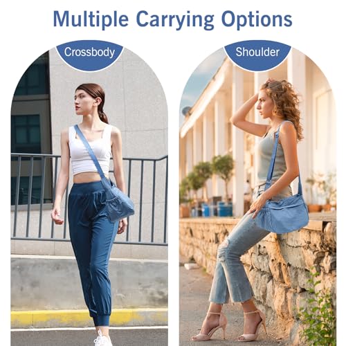 Image of Canvas Crossbody Bag for Women, Shoulder Bag with Pockets, Casual Travel Messenger Bag