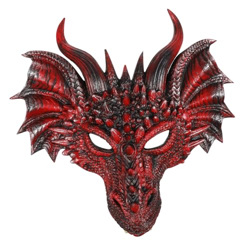 YYZTXF Disfraz de Dragón Halloween Manga Media para Adultos Material PU Ligero Respirable Reutilizable Accesorio de Carnaval para Cosplay y Celebración de Halloween