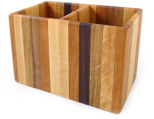 Modern Artisans Doppel Holz Utensilientopf