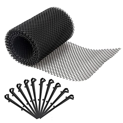 xiaohuangren Grillage Protege gouttiere, 8 M Grillages De Protection Protège Gouttière pour Gouttière, pour Gouttière Avecc Pièces 10 Crochet Fixe éviter Les Déchets/Feuilles Dépliable Et Réglable