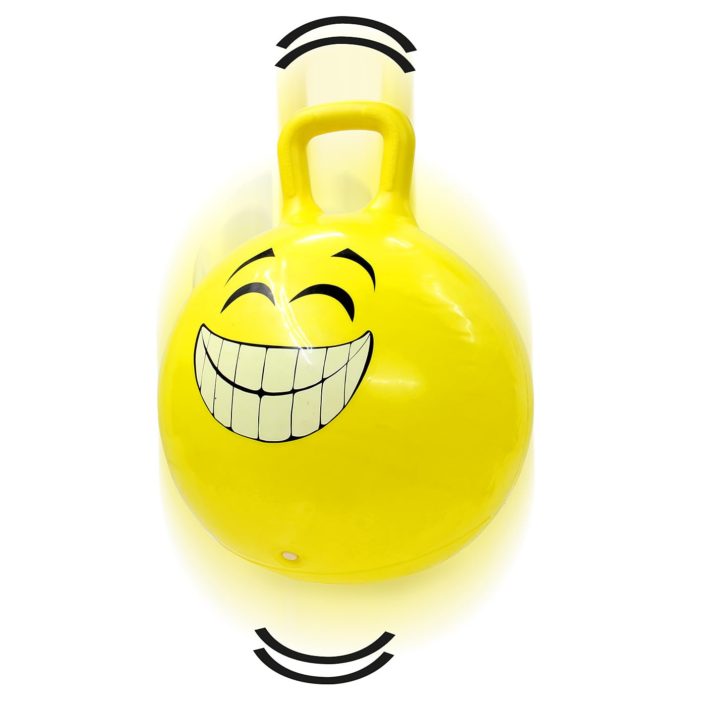 Jamara 460457 - Palla per saltare Smile giallo 450mm - Sviluppa equilibrio e capacitá motorie, Robusta, Resistente, Facile da riporre