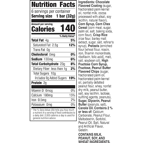Chex Mix Peanut Butter Chocolate Treat Bar, 6 Bars, 6.78 oz - image 8