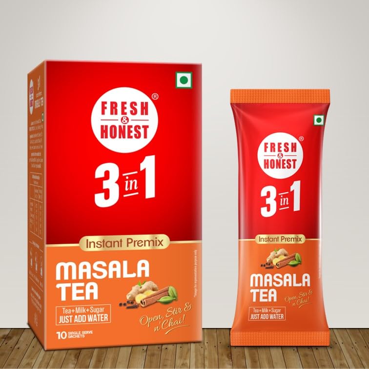 Fresh & Honest 3 in 1 Instant Premix Masala Tea (Tea, Milk, Sugar), 14g, Pack of 10 Sachets (B0CXXLCDYX) Amazon Price History, Amazon Price Tracker