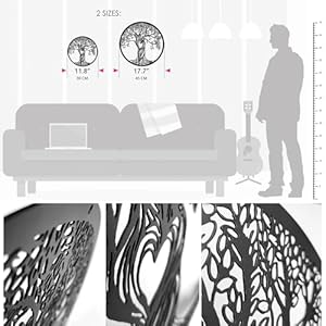 Acopelo 18” Rustic Black Tree of Life Metal Wall Decor - Laser Cut Wall Sculpture for Living Room, Bedroom & Outdoor Acopelo 18 Rustic Black Tree of Life Metal Wall Decor Laser Cut Wall Sculpture for Living Room Bedroom Outdoor