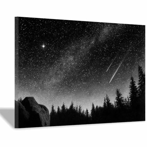 Paysages étoilés de montagne sur toile encadrée de qualité