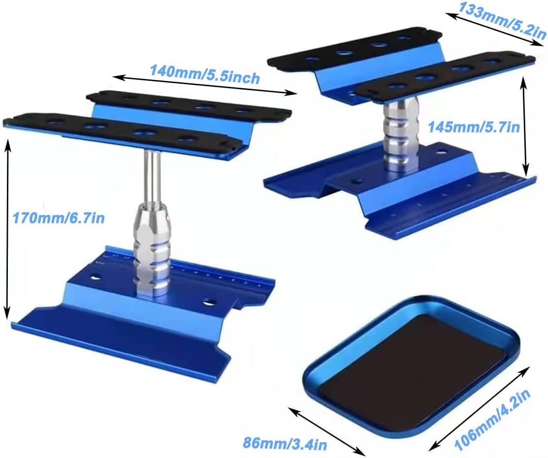 RC Car Work Stand Aluminum Repair Workstation, 360 Rotate, Suitable for 1/8, 1/10, 1/12, 1/16 Scale RC Cars