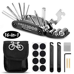 mopalwin 16 in 1 Fahrrad-Multitool, Multifunktionswerkzeug Reparatur Fahrradwerkzeug Tool Werkzeuge für Faltbares Fahrrad Reparatur Set, Werkzeugset Fahrrad mit Tasche