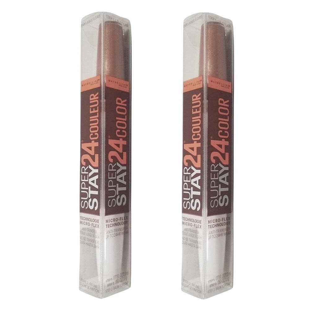 Pack of 2 New York SuperStay 24 2-Step Liquid Lipstick, Coffee Edition, Chai Once More # 325