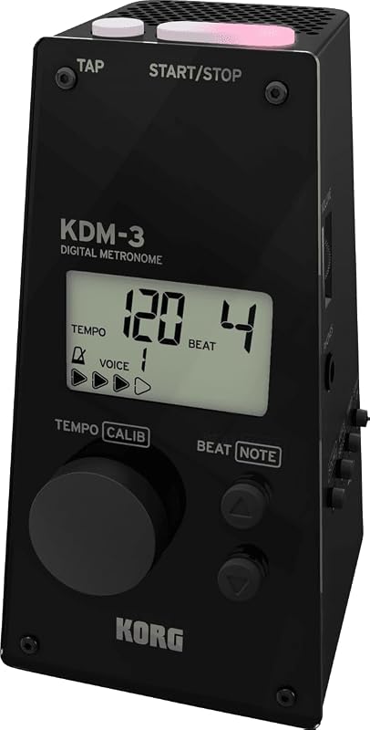 Metrónomo digital KDM-3 con respaldo de memoria - Negro
