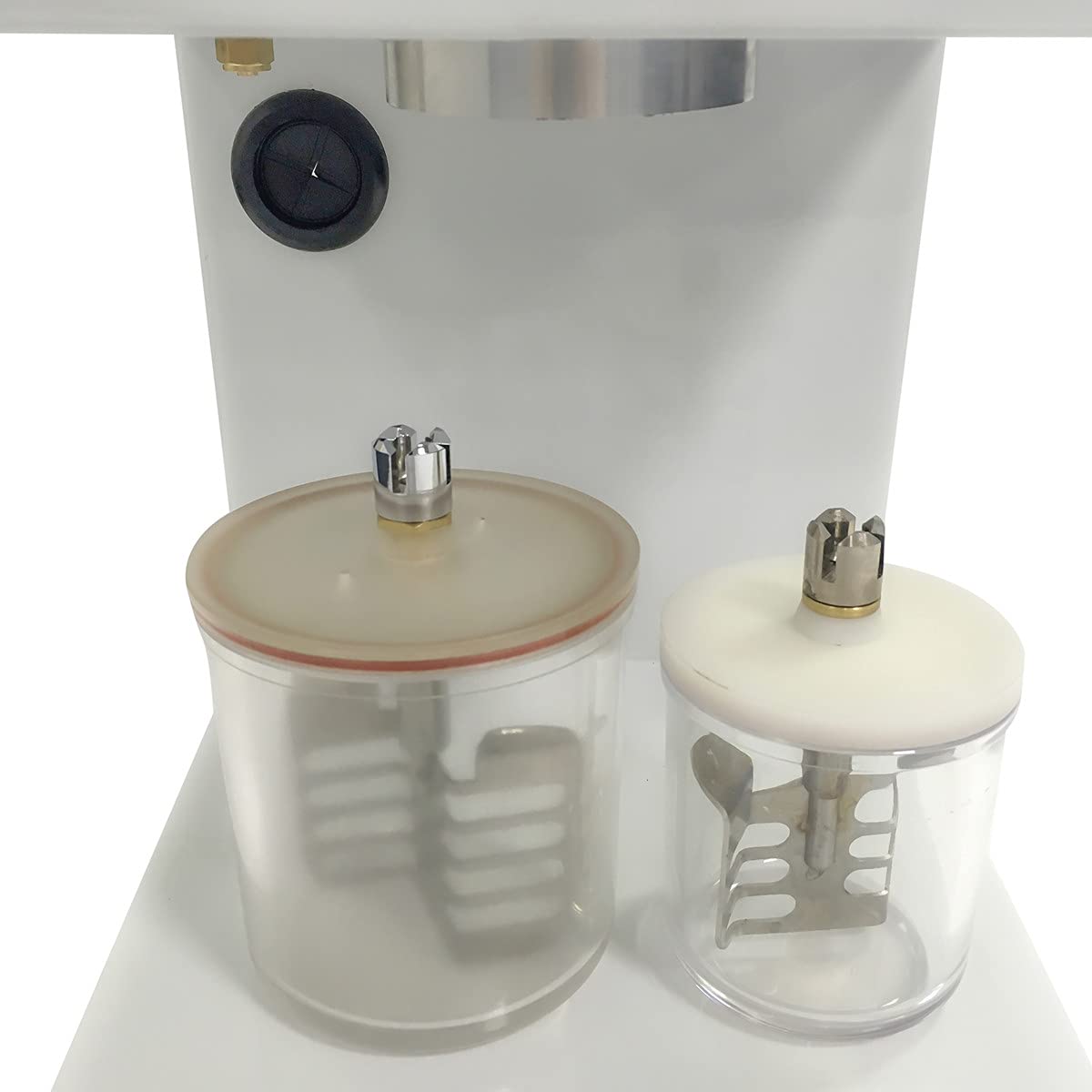 Dental 150W Digital Vacuum Mixer Lab Plaster Silicone Mixing Machine with Two Mixing Beakers