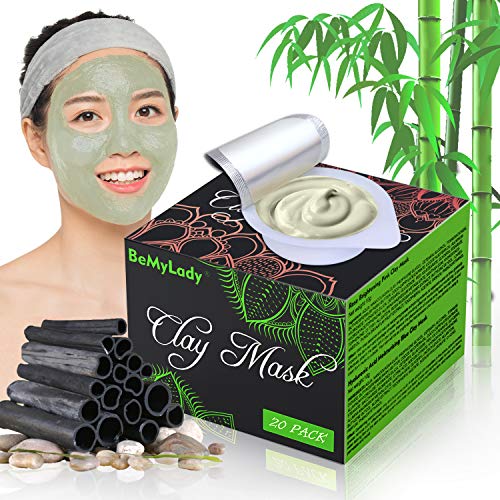 20 Pack Clay Peel Off Face Masks, Clay Mud Mask Skin Care Facial Mask Sheet Mask with Hydrating, Hyaluronic Acid Moisturizing, Brightening, Soothing, Acne Remover