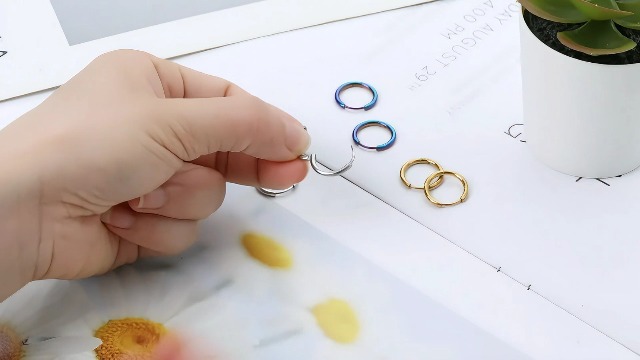 4 Orecchini A Cerchio Acciaio Inossidabile - 8-14mm Ipoallergenici Per Uomini E Donne - Foto 10