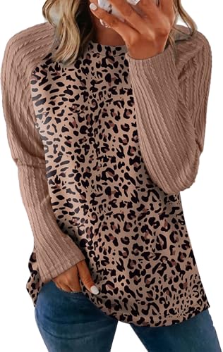 Image of OFEEFAN Long Sleeve Shirts for Womens Fall Fashion 2026 Crewneck Oversized Sweatshirt Tunic Tops to Wear with Leggings