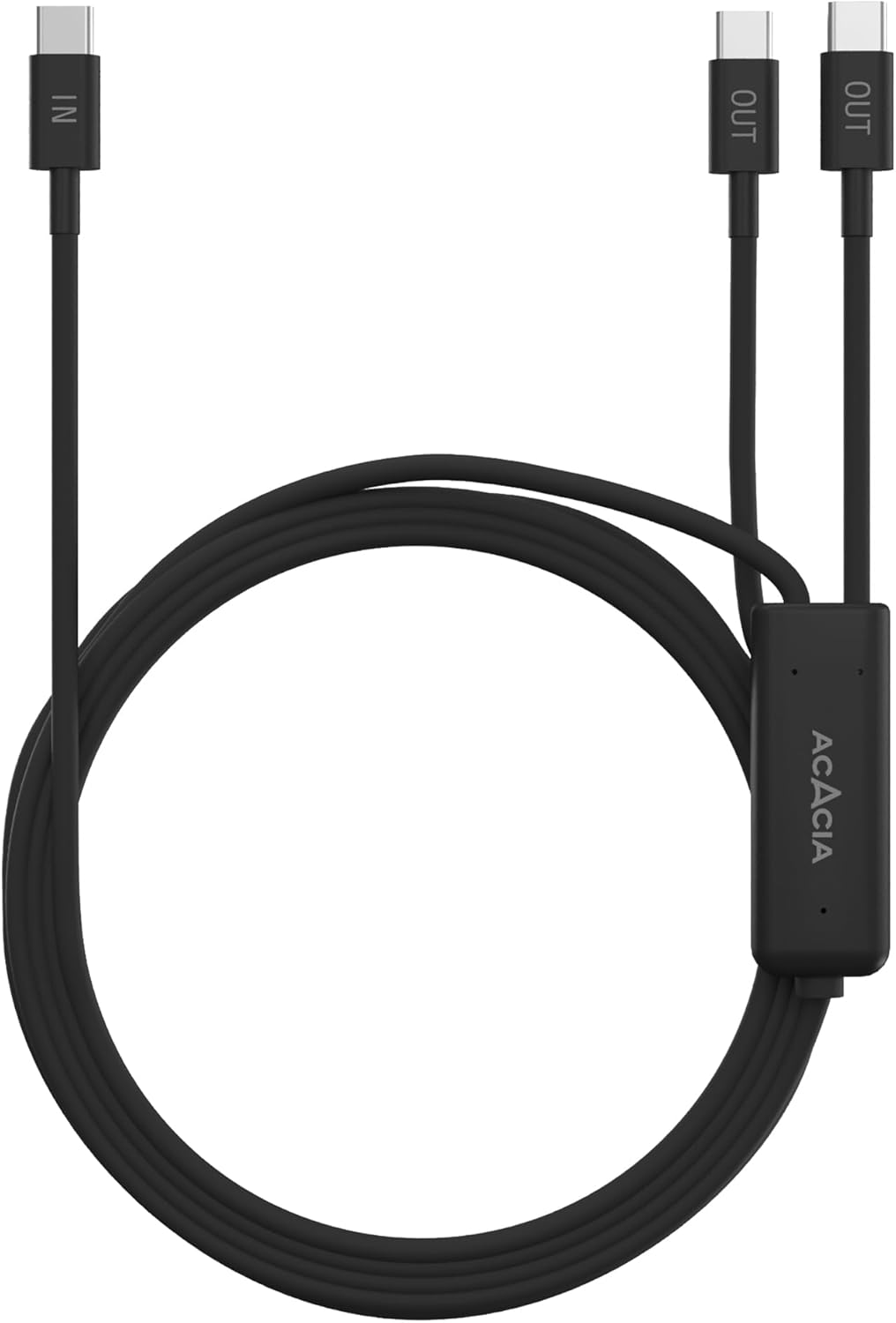 ACACIA USB C to USB C Cable, 2 in 1 USB C Cable Made of Ultra Soft Silicone, Lightning Cable 6.5ft, 60W C to C Type Fast Charging Cable, Tent Accessories 1 Pack