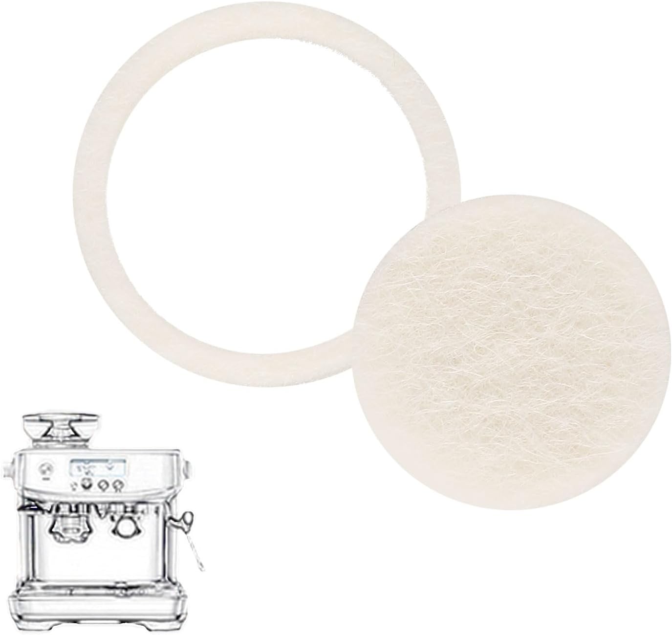 Felt Washer Lower Burr, Espresso Machine Grinders Parts Washer Replacement Parts Compatible with Breville Barista Express 870/876/878/880/980