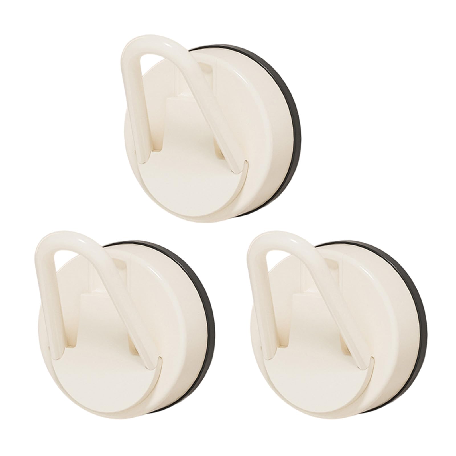 Kalttoy White Multipurpose Suction Cup Hook Clip 3 Packs Clear Designs And Sturdy Holders For Domestic Use Household Accessory Wall Friendly Hook