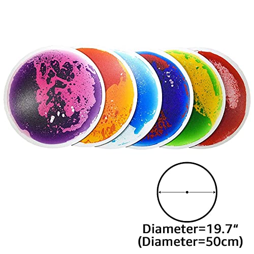 Art3D Liquid Sensory Floor Decorative Tiles,19.7"X19.7" Pie, Colorful, 6 Tiles #TOP1