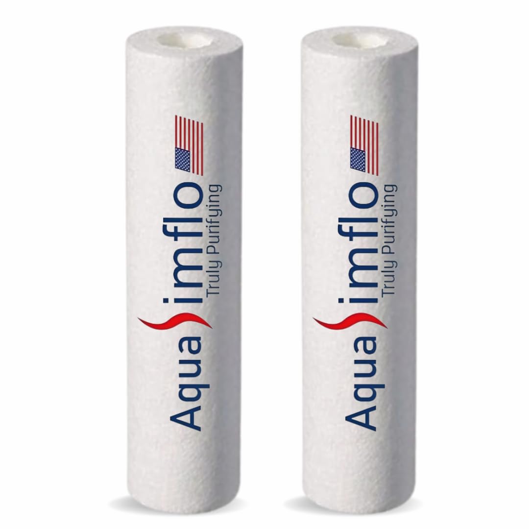 Aqua Simflo 10 Inch High Density Spun Pre-Filter (5 Micron PP Spun) Cartridge Compatible for 10 Inch Pre-Filter Housing of All Water Purifier | Pack of 2 Spun (B0D1QQG8VP) Amazon Price History, Amazon Price Tracker