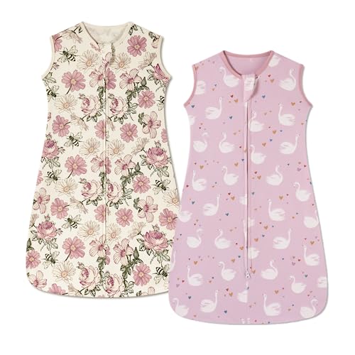 Image of insular Wearable Blanket 2 Pack Cotton Baby Sleep Sack with 2-Way Zipper for Boys Girls Unisex