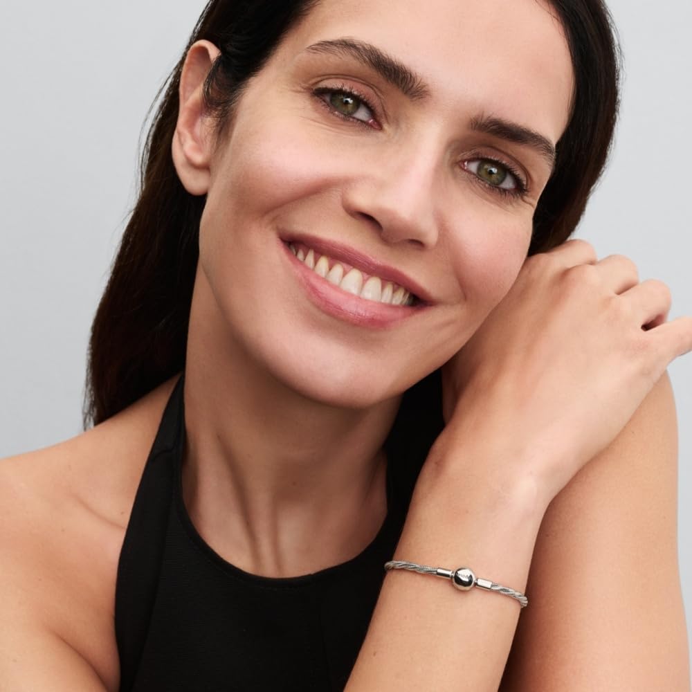 PandoraDamski Bransoletka Srebro próby 925 593757C00-20 20 cm | Bransoletka ze srebra wysokiej próby, kompatybilna z PANDORA Moments, biżuteria dla kobiet z pudełkiem prezentowym