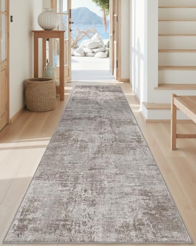 DEXI Hallway Runner Rug 3x12, Modern Abstract Non Slip Thin