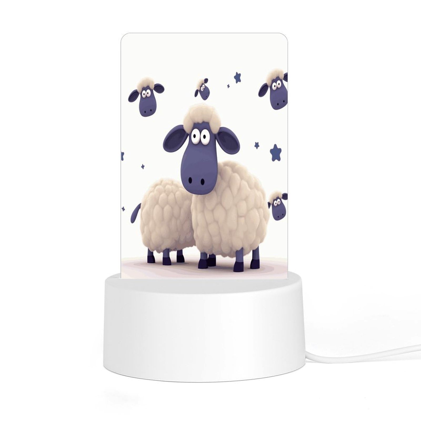 Adfgyerh Style Sheep Night Light Acrylic Material Easy Installation, Home Decor Usb Interface Power Supply, Lamp For Restaurant Bar Cafe Room Decor