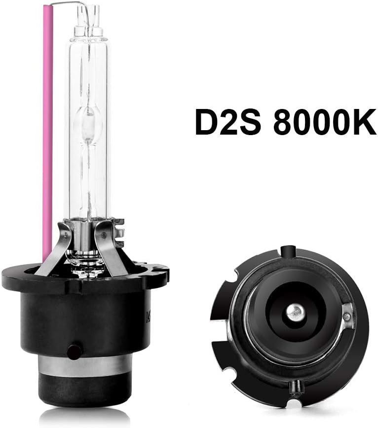 Dinghang D2S 8000K 35W Xenon HID Headlight Replacement Bulbs, High And Low Beam Hid Headlights (2pcs)