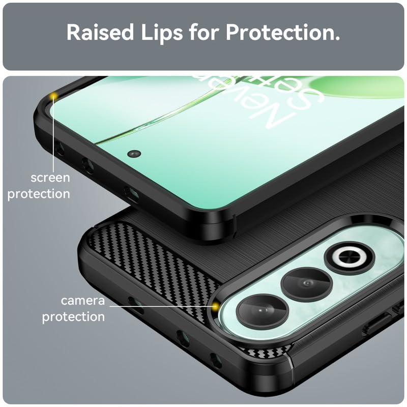 Image of Hybrid Carbon Fiber Back Case for OnePlus Nord CE 4 (Black)