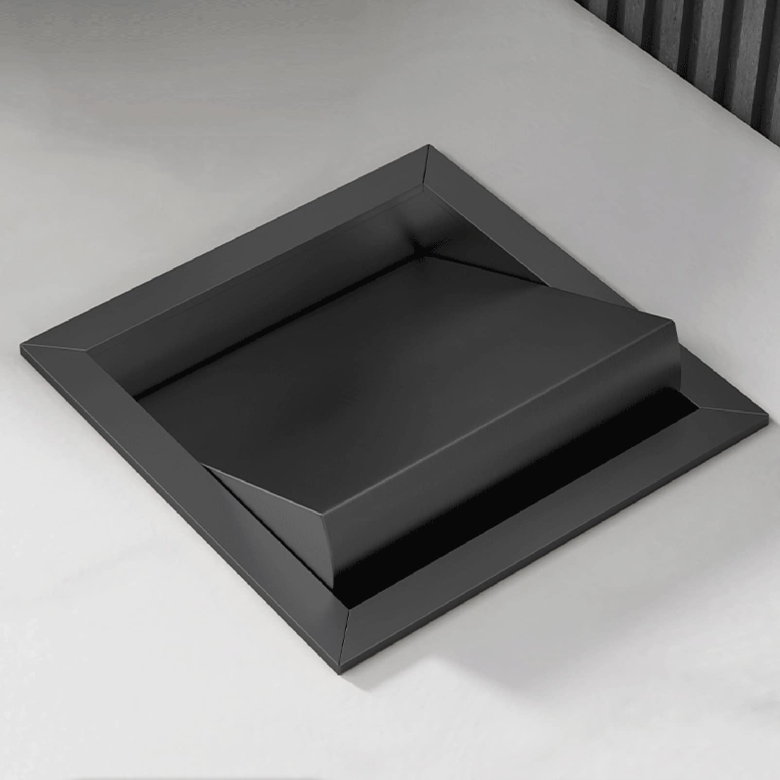 Recessed Trash Can Lid, Countertop Built-in Trash Bin Balance Flap Cover Stainless Steel Grommet Lid