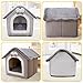 Galatée Katzenhöhlenbett, Waschbares Hundebett, Warmes Und Gemütliches Plüschkatzen-Iglu, Faltbares Komfortables Haustier-Katzenhaus, Haustierbett Mit Rutschfestem Boden(L, Graues Kaninchen)