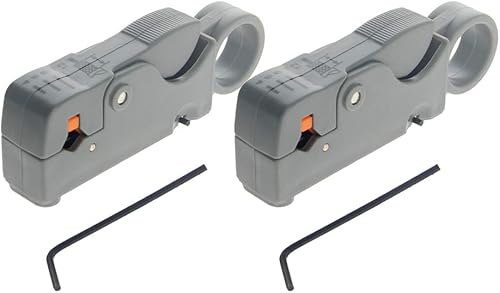 Miniatura 9 de Utoolmart Herramienta de corte de cable coaxial coaxial giratorio para RG58596263C2V5C Pelacables Negro con bolsa 2 unids