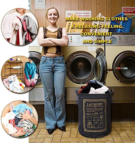FOOZEN Laundry baskets Foldable storage baskets Large capacity baskets Waterproof denim fabric for Toys and Clothes.