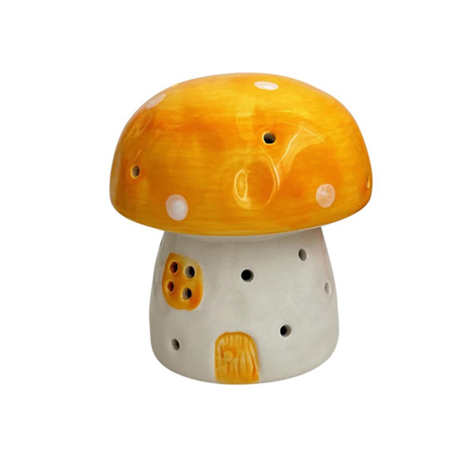 Nuziku Mushroom Light, Hollowed Mushroom Night Light, Ceramic Mushrooms Lamp, Cute Night Lights, Battery-Powered Mushrooms Table Lamp for Baby Children Toddlers Women Teen Girls