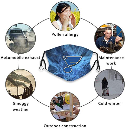Multi Usage St Louis Hockey Fans Mouth Guard with 10 Filter Protection Face Cover for Men Women Face Scarf - Thumbnail 4