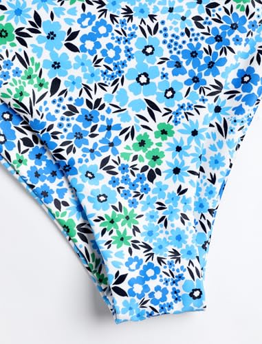 Image of ZAFUL Women's Tie Back Padded High Cut Bralette Bikini Set Two Piece Swimsuit
