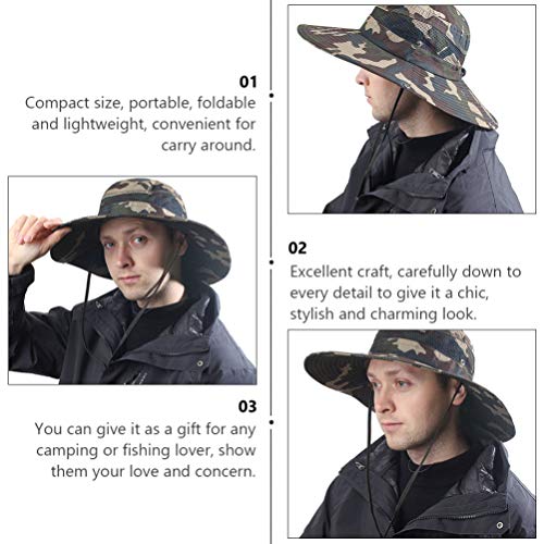 BESPORTBLE Chapéu de Sol Ao Ar Livre Proteção Solar de Aba Larga Chapéu Balde Respirável Chapéu Boon