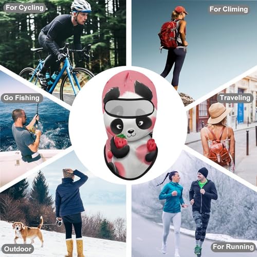 Balaclava para Hombres y Mujeres, Máscara de Esquí con Dibujo de Fresa y Panda, Cubreboca Integral para Ciclismo, 1 Unidad miniatura 6