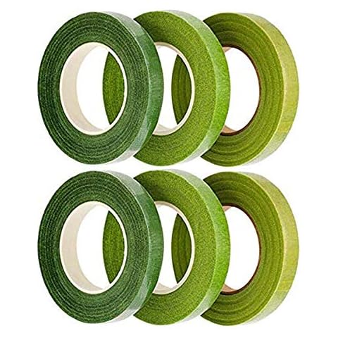 Floristenband,6 PCS Blumenklebeband Grünes Floristentape Selbstklebend Floristenstammband für Hochzeitsblumenstrauß Dekorationen Basteln Handwerk Cover