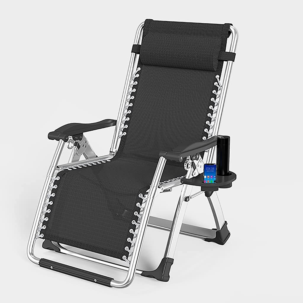 Chaise de jardin portable inclinable zéro gravité pliante avec porte-gobelet