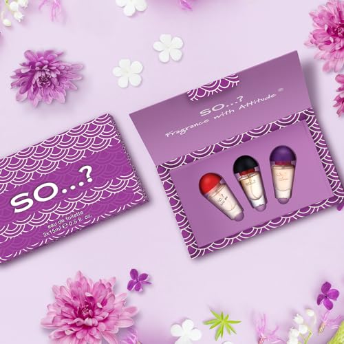So…? Three for Me Womens Eau de Toilette Perfume Gift Set, Travel Size Perfume for Women (3x15ml) - Image 3