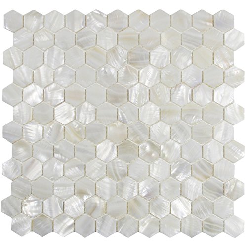 CNK Tile White Hexagon Pearl Shell Tile - 3