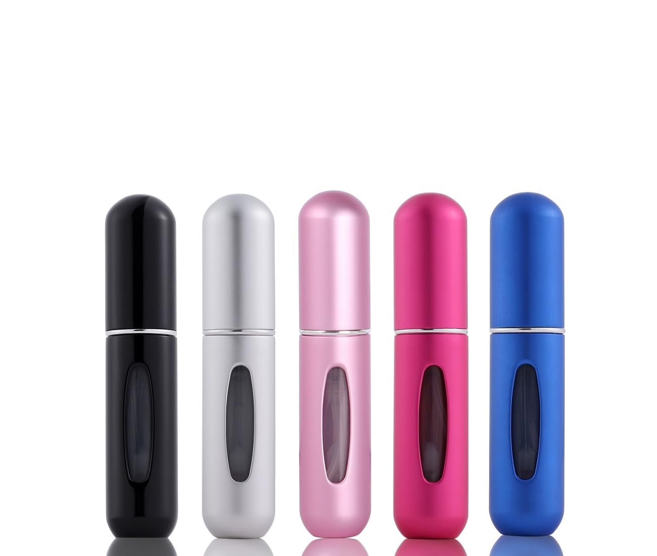 SKY-TOUCH5Pcs Perfume Atomizer Bottle: Portable Mini Empty Spray Bottles Refillable Cologne Dispenser Scent Pump Case for Travel Outgoing (5ml)