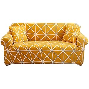 AURLOE Printed Sofa Cover Stretch Couch Covers Set Patterned Loveseat Slipcovers for 2 Seater Cushion Couch Love Seat (SSH, 2 Seater/Loveseat)