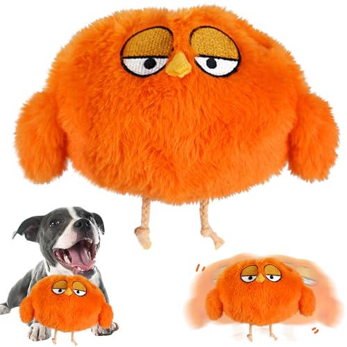 YOUYIKE Bewegendes Hundespielzeug, Hundespielzeug Beweglich Elektrisch, Interaktives Hunde Ball Spielzeug, Active Moving Pet Plush Toy for Haustier Hunde Trainingsball(Orange)