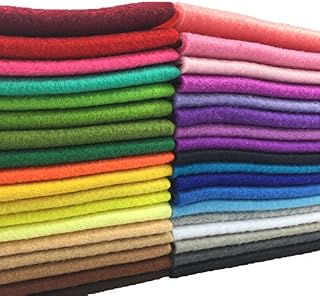flic-flac 36pcs 1.4mm Soft Felt Fabric Sheet Assorted Color Felt Pack DIY Craft Sewing Squares Nonwoven Patchwork (30 x 30 cm)