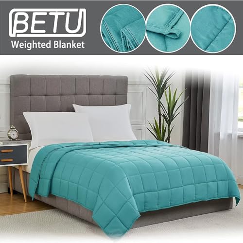Image of Teal Weighted Blanket for Adults 20lbs, 60 inchx80 inch, Queen Size Cooling Heavy Throw Blanket for 180-220lbs, Microfiber Soft Thick Big Blankets Weighted Comforter Breathable Gift for Sleeping